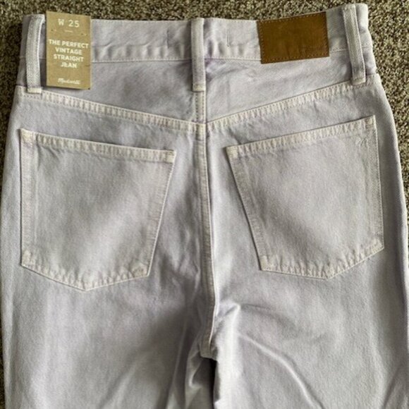 NWT Madewell Perfect Vintage Straight Leg Lilac Purple Denim Jeans Sz 25 - Picture 10 of 12